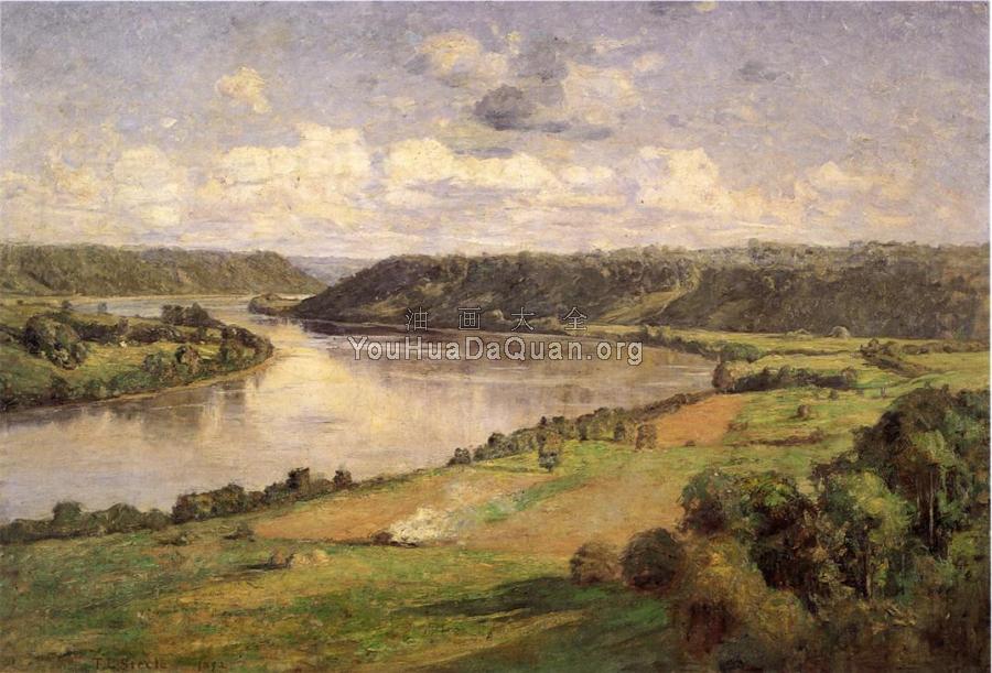 The Ohio river from the College Campus, Honover - 西奥多·克莱门特·斯蒂尔